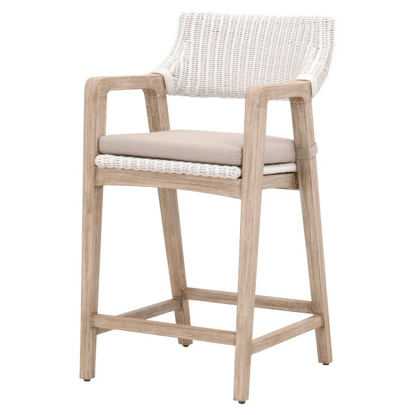Essentials for Living Lucia Counter Stool 6810CS.WTR/LGRY/NG White Rattan, Light Gray, Natural Gray Mahogany