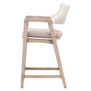 Essentials for Living Lucia Counter Stool 6810CS.WTR/LGRY/NG White Rattan, Light Gray, Natural Gray Mahogany
