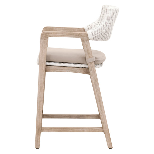 Essentials for Living Lucia Counter Stool 6810CS.WTR/LGRY/NG White Rattan, Light Gray, Natural Gray Mahogany