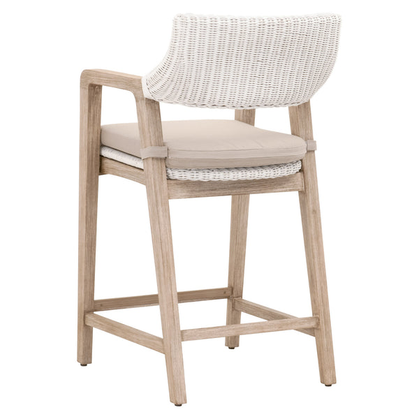 Essentials for Living Lucia Counter Stool 6810CS.WTR/LGRY/NG White Rattan, Light Gray, Natural Gray Mahogany