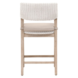 Essentials for Living Lucia Counter Stool 6810CS.WTR/LGRY/NG White Rattan, Light Gray, Natural Gray Mahogany