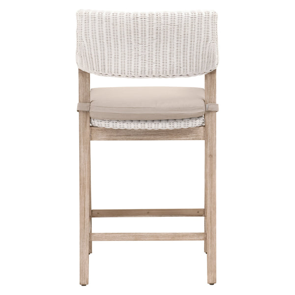 Essentials for Living Lucia Counter Stool 6810CS.WTR/LGRY/NG White Rattan, Light Gray, Natural Gray Mahogany