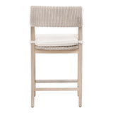 Essentials for Living Lucia Outdoor Counter Stool 6810CS.PW/WHT/GT Pure White Synthetic Wicker, Performance White Speckle, Gray Teak