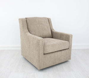 Zeugma Luna Swivel Chair In Desert Dune Velvet - 360-degree Comfort With Channel Tufting & Foam Padding   Nc6102 Luna Desert