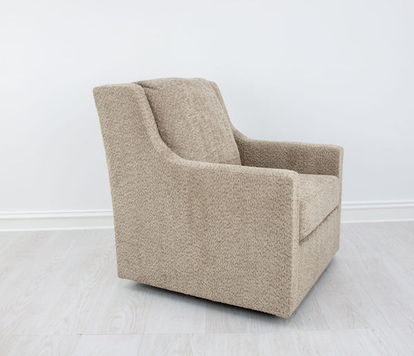 Zeugma Luna Swivel Chair In Desert Dune Velvet - 360-degree Comfort With Channel Tufting & Foam Padding   Nc6102 Luna Desert