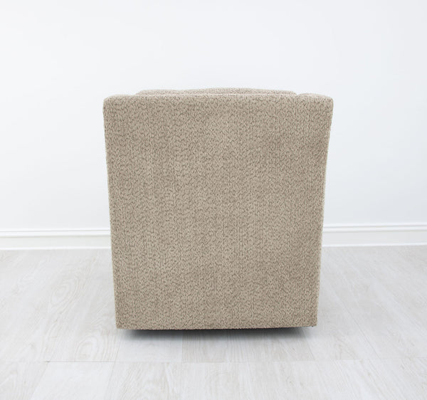 Zeugma Luna Swivel Chair In Desert Dune Velvet - 360-degree Comfort With Channel Tufting & Foam Padding   Nc6102 Luna Desert