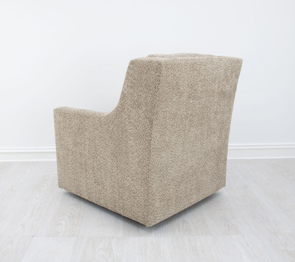 Zeugma Luna Swivel Chair In Desert Dune Velvet - 360-degree Comfort With Channel Tufting & Foam Padding   Nc6102 Luna Desert