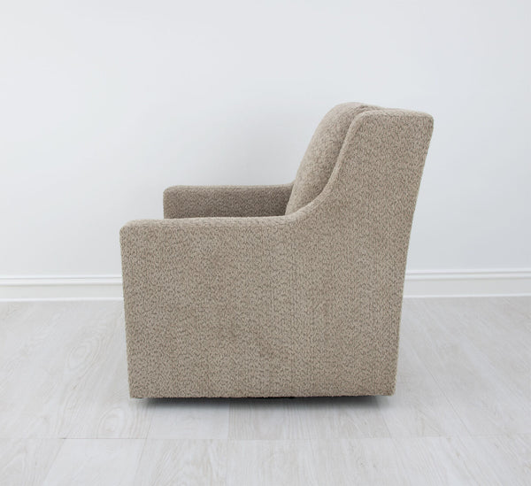 Zeugma Luna Swivel Chair In Desert Dune Velvet - 360-degree Comfort With Channel Tufting & Foam Padding   Nc6102 Luna Desert