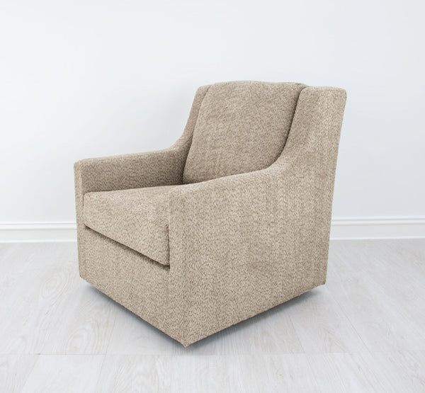 Zeugma Luna Swivel Chair In Desert Dune Velvet - 360-degree Comfort With Channel Tufting & Foam Padding   Nc6102 Luna Desert