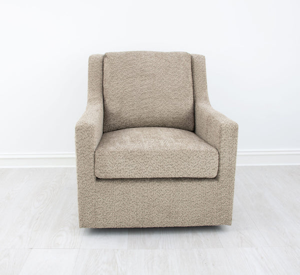 Zeugma Luna Swivel Chair In Desert Dune Velvet - 360-degree Comfort With Channel Tufting & Foam Padding   Nc6102 Luna Desert