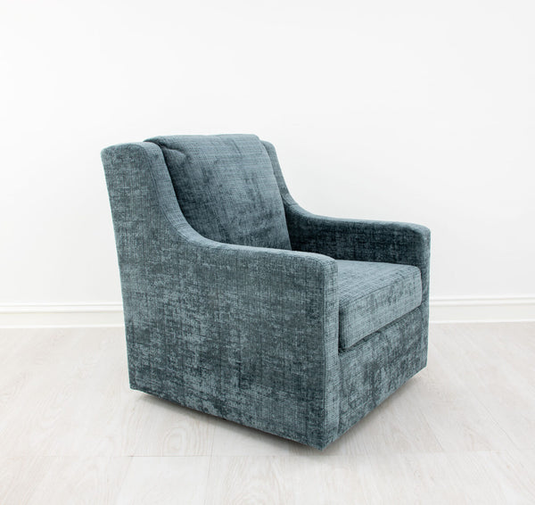 Zeugma Luna Swivel Chair In Aegean Blue Green Velvet - 360° Rotation, Luxurious Design, Fully Assembled Comfort   Nc6102 Luna Aegean