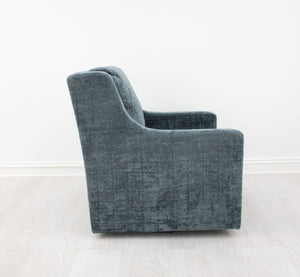 Zeugma Luna Swivel Chair In Aegean Blue Green Velvet - 360° Rotation, Luxurious Design, Fully Assembled Comfort   Nc6102 Luna Aegean