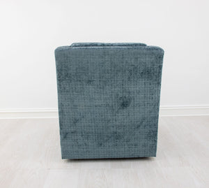 Zeugma Luna Swivel Chair In Aegean Blue Green Velvet - 360° Rotation, Luxurious Design, Fully Assembled Comfort   Nc6102 Luna Aegean