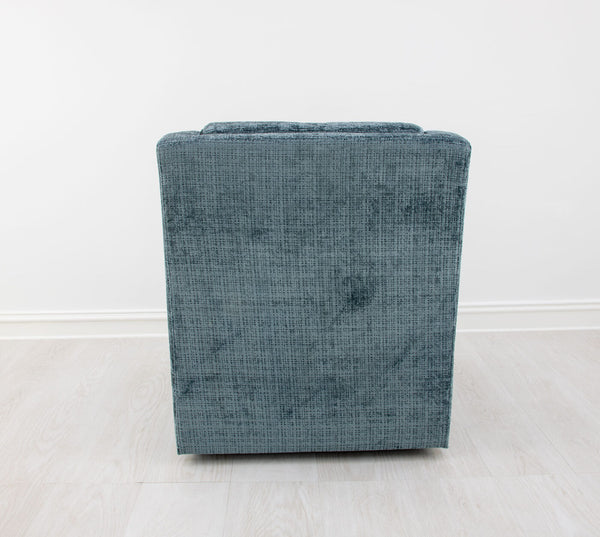 Zeugma Luna Swivel Chair In Aegean Blue Green Velvet - 360° Rotation, Luxurious Design, Fully Assembled Comfort   Nc6102 Luna Aegean