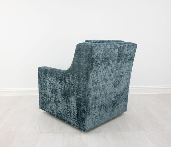 Zeugma Luna Swivel Chair In Aegean Blue Green Velvet - 360° Rotation, Luxurious Design, Fully Assembled Comfort   Nc6102 Luna Aegean