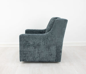 Zeugma Luna Swivel Chair In Aegean Blue Green Velvet - 360° Rotation, Luxurious Design, Fully Assembled Comfort   Nc6102 Luna Aegean