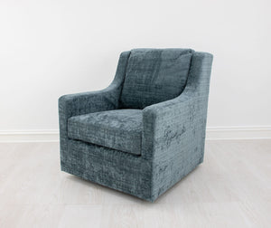 Zeugma Luna Swivel Chair In Aegean Blue Green Velvet - 360° Rotation, Luxurious Design, Fully Assembled Comfort   Nc6102 Luna Aegean