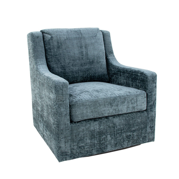 Zeugma Luna Swivel Chair In Aegean Blue Green Velvet - 360° Rotation, Luxurious Design, Fully Assembled Comfort   Nc6102 Luna Aegean