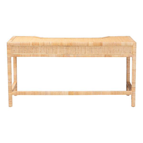 Bali & Pari Kalimantan Rattan Writing Desk Handcrafted Mahogany Frame Three Drawers