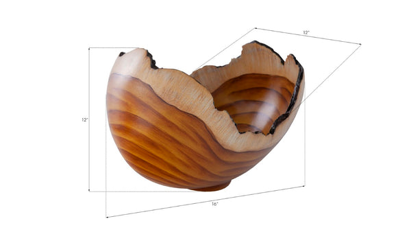Phillips Collection Burled Bowl - Sculptural Centerpiece with Organic Design and Elegant Bronze Texture for Any Space Faux Bois M011012