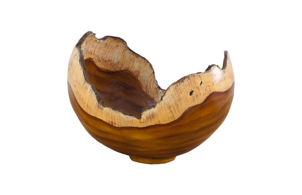 Phillips Collection Burled Bowl - Sculptural Centerpiece with Organic Design and Elegant Bronze Texture for Any Space Faux Bois M011012
