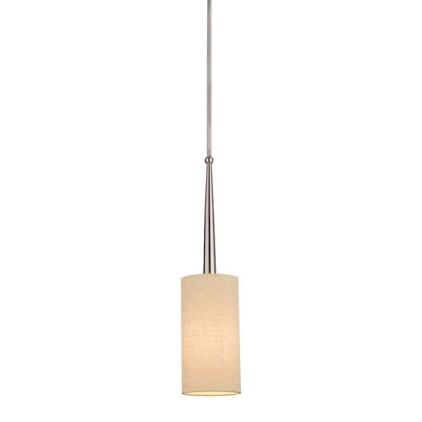 Thomas Lighting Allure Brushed Nickel Mini Pendant Fabric Drum Shade Torch Handle Ambient Glow M251878