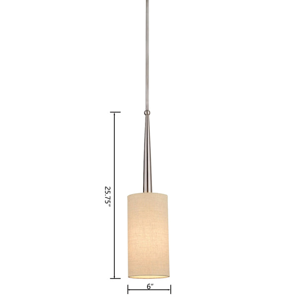 Thomas Lighting Allure Brushed Nickel Mini Pendant Fabric Drum Shade Torch Handle Ambient Glow M251878