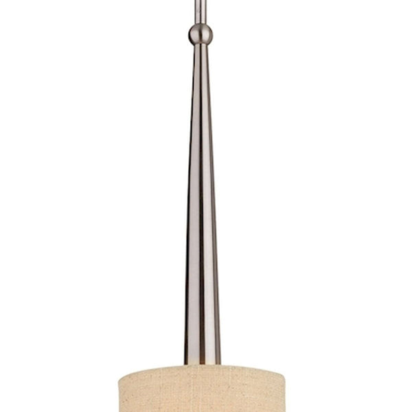 Thomas Lighting Allure Brushed Nickel Mini Pendant Fabric Drum Shade Torch Handle Ambient Glow M251878