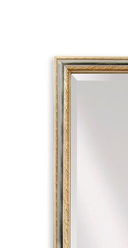 Basset Mirror Regis Cheval Mirror - Gold Leaf Finish With Beveled Glass & Laurel Wreath For Elegant Décor Silver Pine Wood M2639b