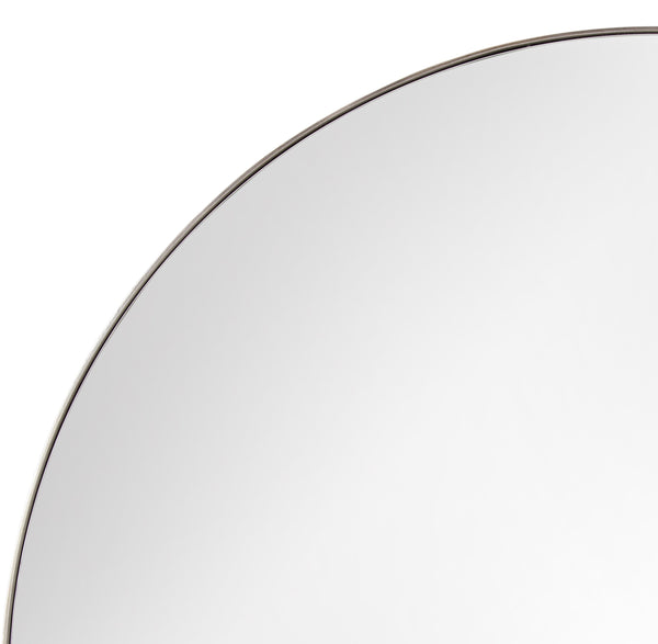 Basset Mirror Eltham Modern Round Wall Mirror – Sleek Silver Metal Frame For Contemporary Elegance & Style Silver Metal,Mirror Glass M4153