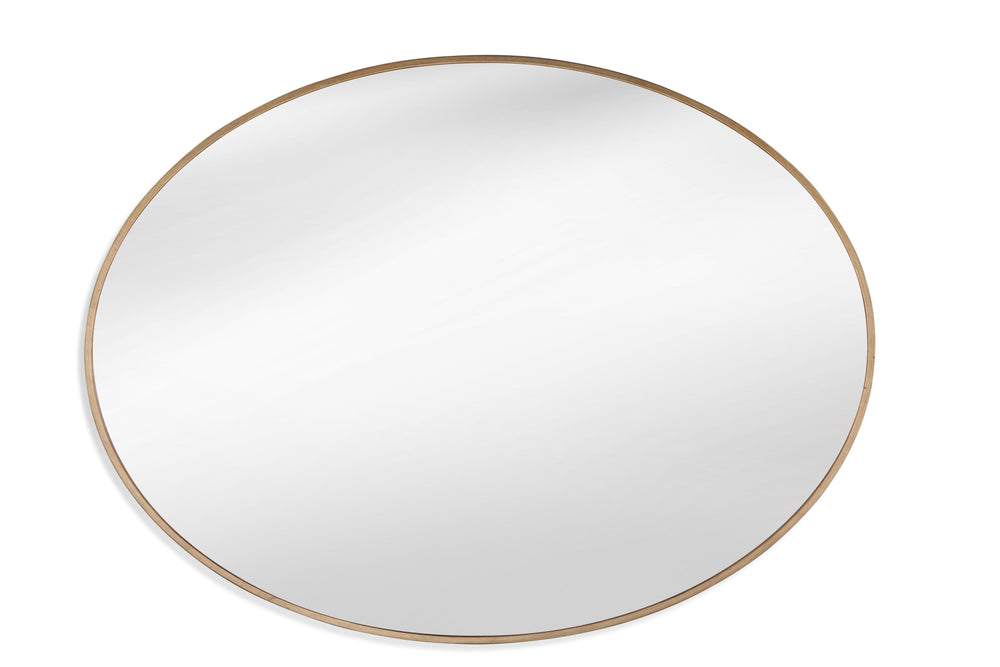 Basset Mirror Brigitte Wall Mirror - Elegant Oval Design In Luxurious Gold Finish For Modern Home Décor Upgrade Gold Metal,Mirror Glass M4155