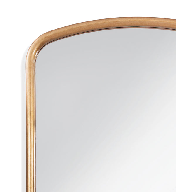Basset Mirror Brookings Floor Mirror - Antique Gold Leaf Arched Design For Timeless Elegance & Glamorous Style Gold Resin,Mirror Glass M4218