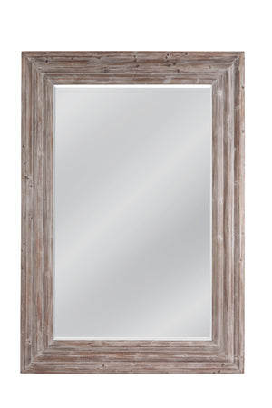 Basset Mirror Cornwall Leaner Mirror - Rustic Reclaimed Wood Frame With White-washed Finish For Timeless Elegance Gray Wood,Mirror Glass M4338b