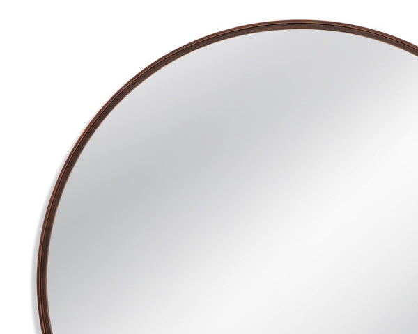 Basset Mirror Bedford Round Wall Mirror - 48-inch Modern Industrial Design With Black Metal And Gold Finish Bronze Metal,Mirror Glass M4345
