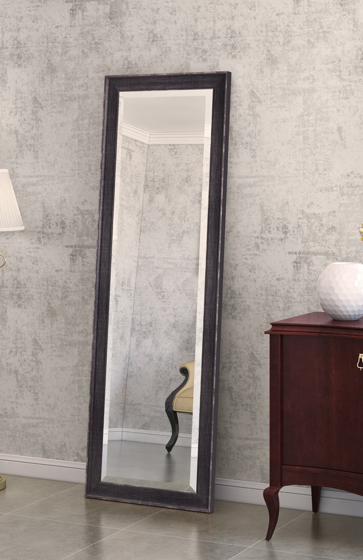 Basset Mirror Jameson Floor Mirror - Timeless Elegance With Bronze Frame And Beveled Edge For Any Space Decor Bronze Resin,Glass M4464b