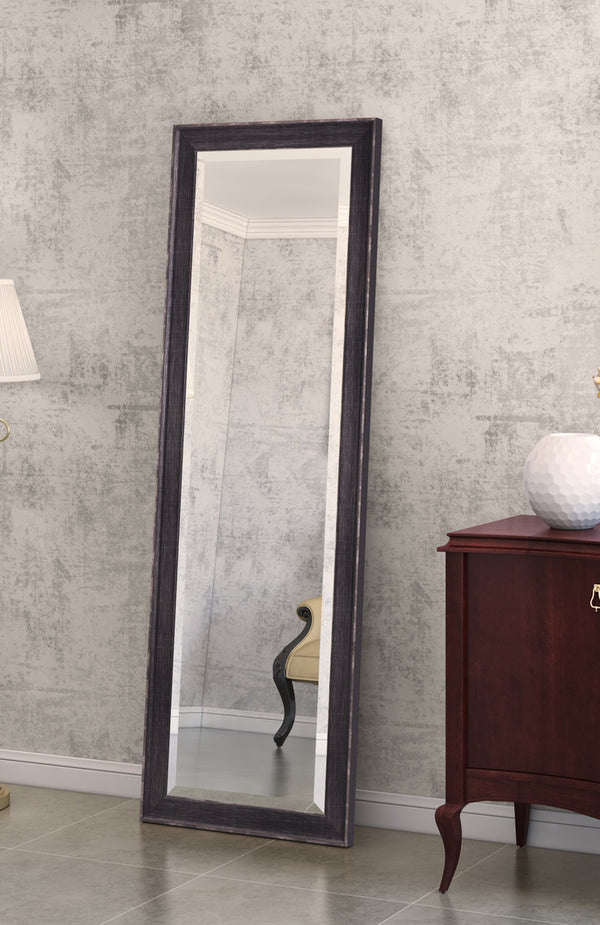 Basset Mirror Jameson Floor Mirror - Timeless Elegance With Bronze Frame And Beveled Edge For Any Space Decor Bronze Resin,Glass M4464b