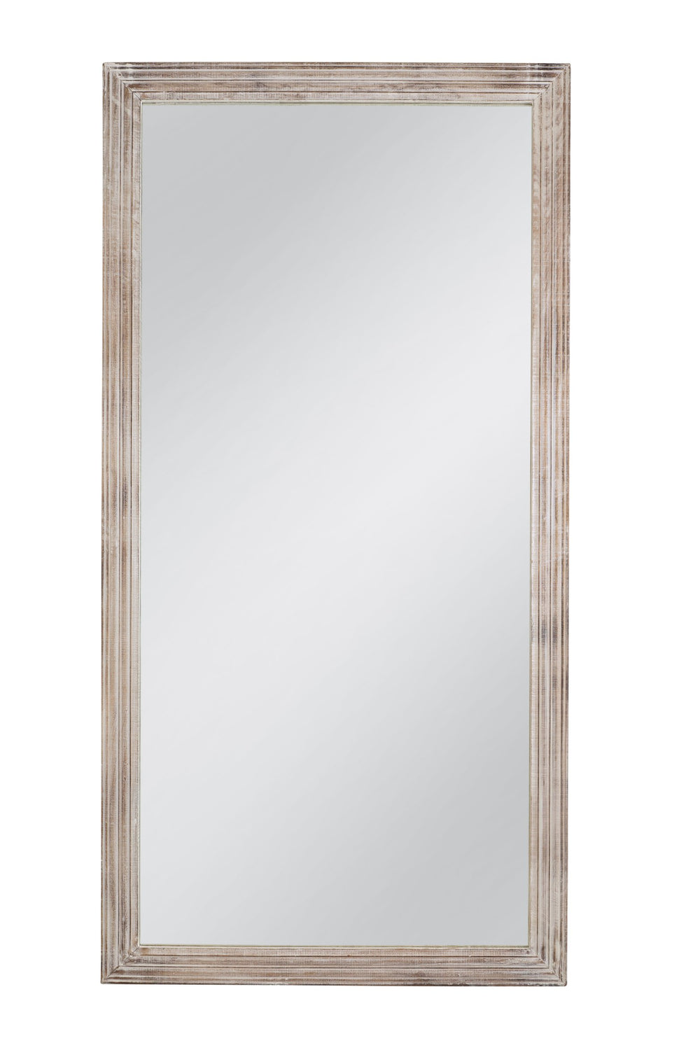 Basset Mirror Pangea Floor Mirror - Elegant Coastal Design With Gold Accents And Durable Wood Frame For Any Space White Mirror,Mdf,Wood M4473