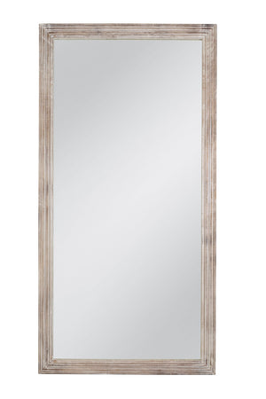 Basset Mirror Pangea Floor Mirror - Elegant Coastal Design With Gold Accents And Durable Wood Frame For Any Space White Mirror,Mdf,Wood M4473