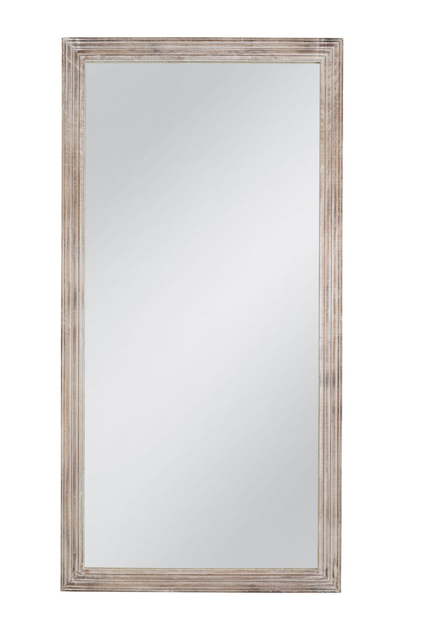 Basset Mirror Pangea Floor Mirror - Elegant Coastal Design With Gold Accents And Durable Wood Frame For Any Space White Mirror,Mdf,Wood M4473