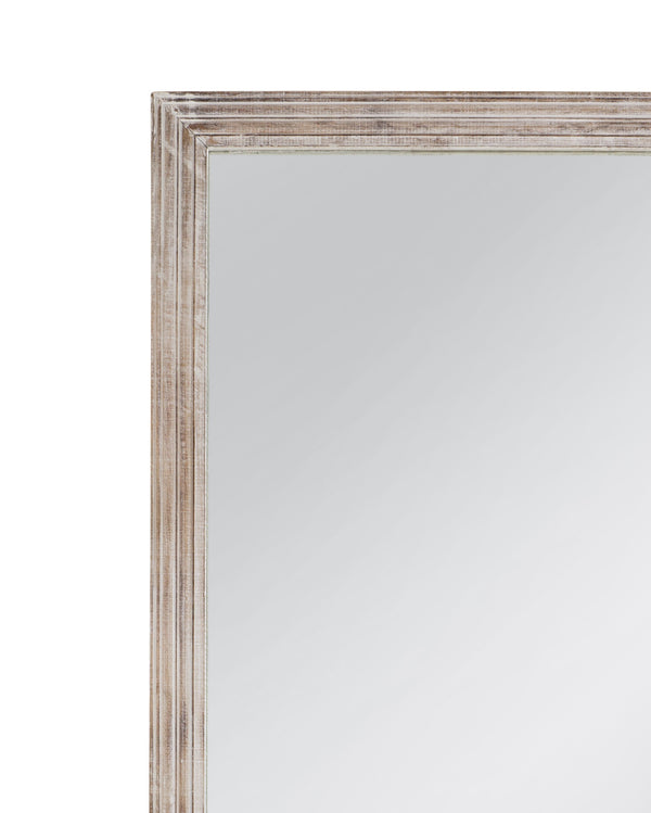 Basset Mirror Pangea Floor Mirror - Elegant Coastal Design With Gold Accents And Durable Wood Frame For Any Space White Mirror,Mdf,Wood M4473