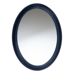 Bali & Pari Lailan Handwoven Grasscloth Wall Mirror for Coastal Bohemian Home Decor