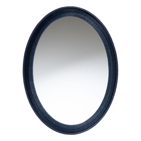 Bali & Pari Lailan Handwoven Grasscloth Wall Mirror for Coastal Bohemian Home Decor