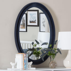 Bali & Pari Lailan Handwoven Grasscloth Wall Mirror for Coastal Bohemian Home Decor