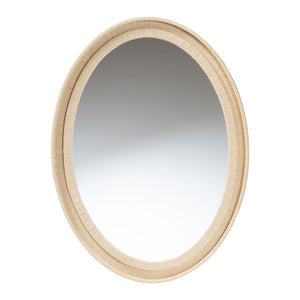 Bali & Pari Lailan Handwoven Grasscloth Wall Mirror for Coastal Bohemian Home Decor