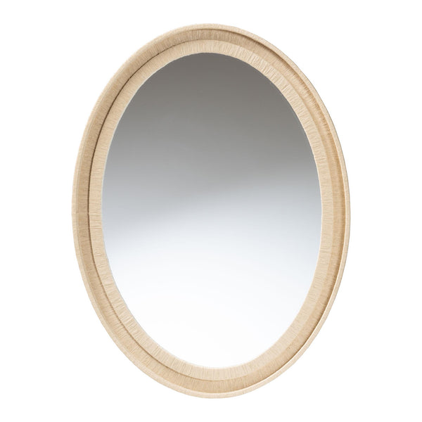 Bali & Pari Lailan Handwoven Grasscloth Wall Mirror for Coastal Bohemian Home Decor
