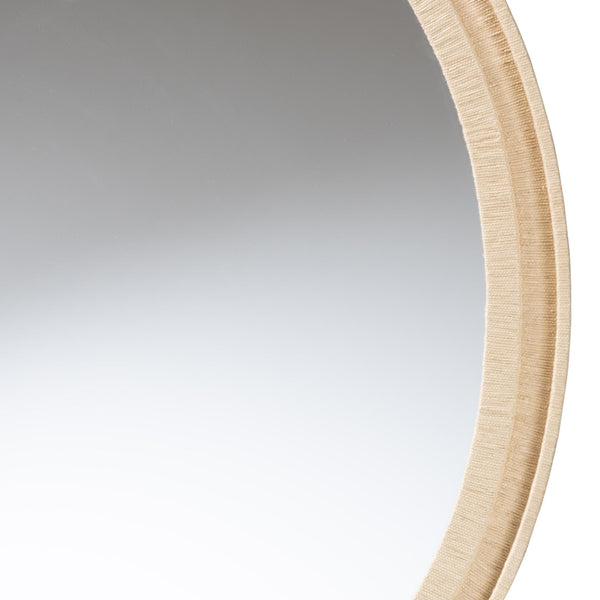 Bali & Pari Lailan Handwoven Grasscloth Wall Mirror for Coastal Bohemian Home Decor
