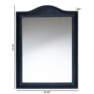 Bali & Pari Lailan Handwoven Grasscloth Wall Mirror for Coastal Bohemian Home Decor