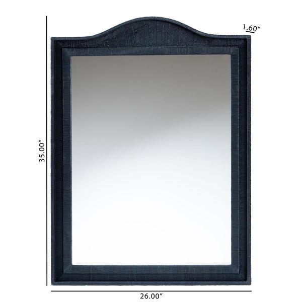 Bali & Pari Lailan Handwoven Grasscloth Wall Mirror for Coastal Bohemian Home Decor
