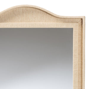 Bali & Pari Lailan Handwoven Grasscloth Wall Mirror for Coastal Bohemian Home Decor