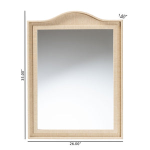 Bali & Pari Lailan Handwoven Grasscloth Wall Mirror for Coastal Bohemian Home Decor